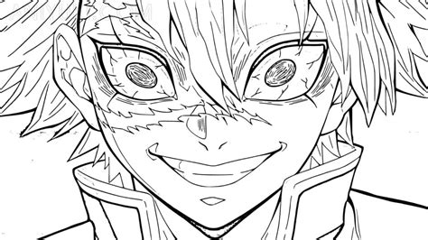 Sanemi Shinazugawa Smiling Coloring Page Anime Coloring Pages Sexiz Pix