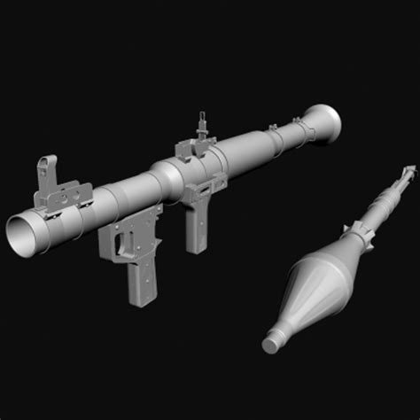 Modelo 3d Rpg 7 Sin Pintar Turbosquid 614665