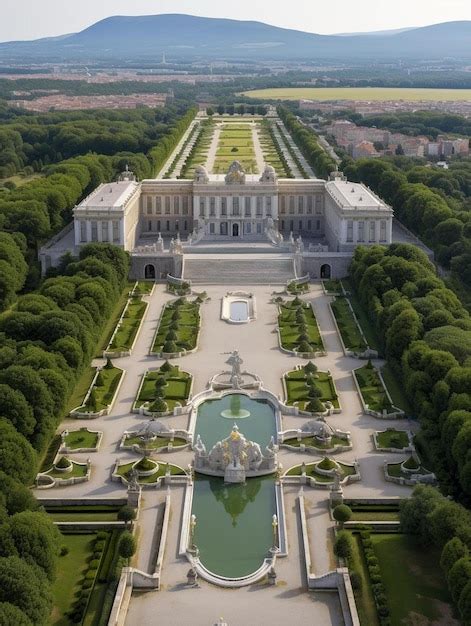 Premium AI Image Aerial View Of The Royal Palace Of Caserta Also