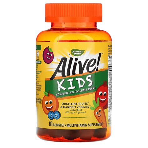 Natures Way I Alivie Kids 60 Gum I Alive Suplemento Multivitamínico