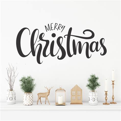 Merry Christmas Vinyl Decals For Walls Holiday Wall Decor Christmas