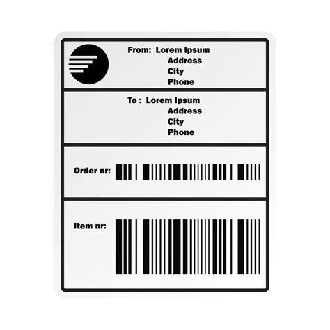 Shipping Barcode Label Sticker For Shipping Company 511372 Vector Art