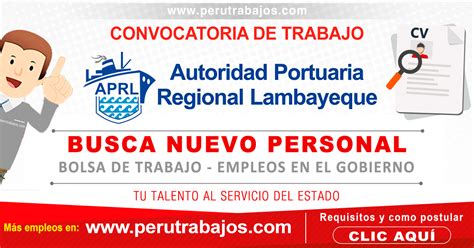 Necesitas Empleo Autoridad Portuaria Lambayeque Requiere Nuevo