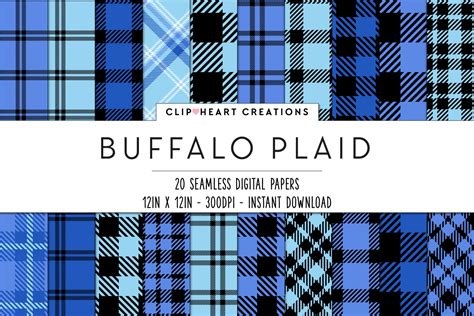 Buffalo Plaid Seamless Digital Papers Graphic By Clipheartcreations