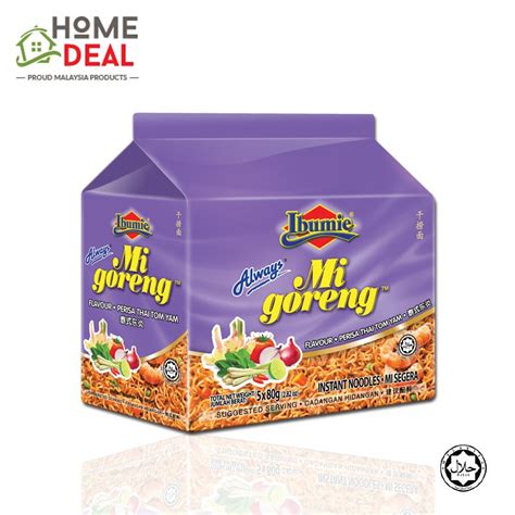 Ibumie Always Mi Goreng Thai Tom Yam Instant Noodles 5 X 80g Fried