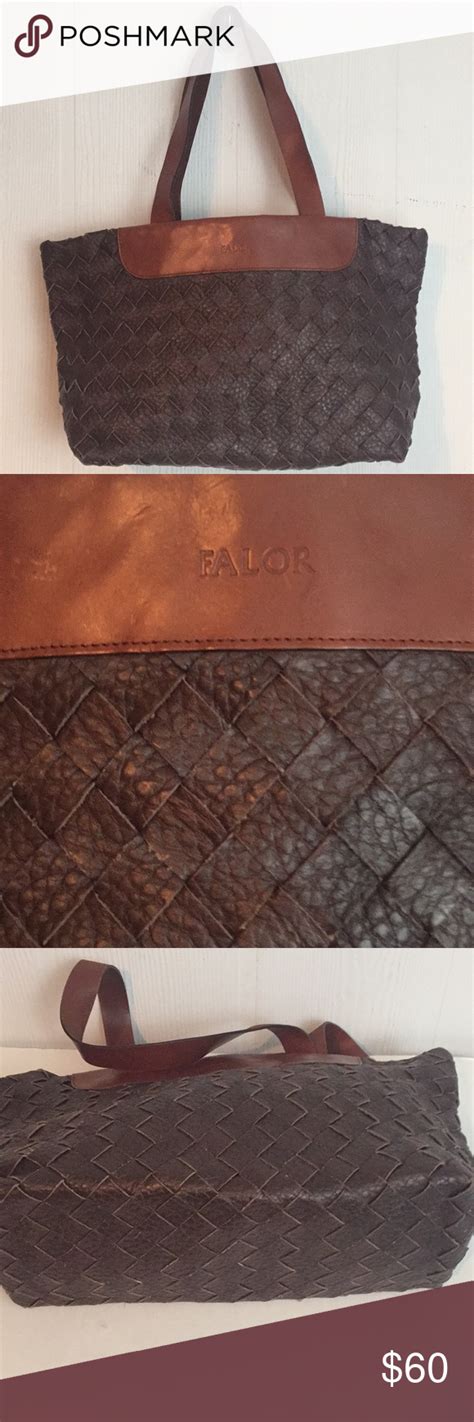 Falor Leather Woven Large Tote Brown Tan Bag Tan Bag Leather Weaving