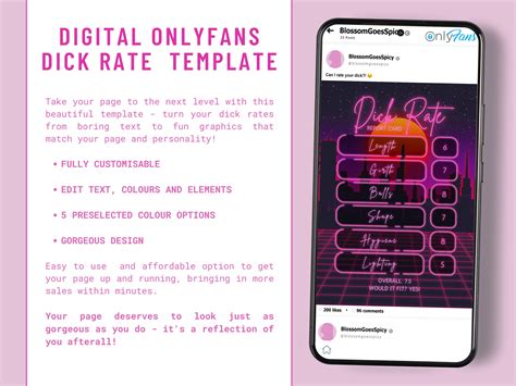 Easy to Edit Onlyfans Dick Rate Template Score Report Card for