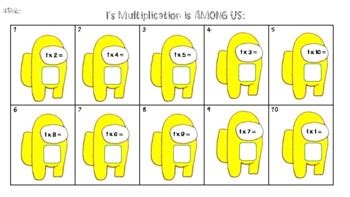 Among Us Multiplication Activity By Steinerseinsteins Tpt