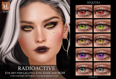 Second Life Marketplace Sequoia Radioactive Eye Set Lel Evox Eyes Bom Lelutka Eyes