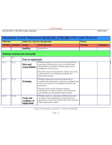 14+ FREE Hr Audit Checklist Templates in PDF | DOC | XLS