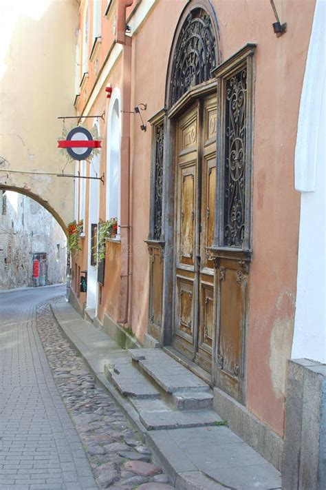 Historische Gebäude in Einer Szenischen Straße Vilnius Litauen