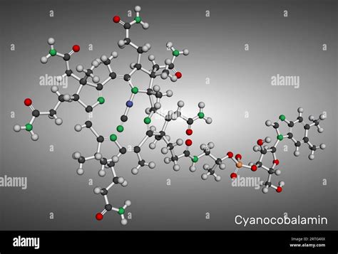 Cyanocobalamin Cobalamin Molecule It Is A Form Of Vitamin B12 Molecular Model 3d Rendering