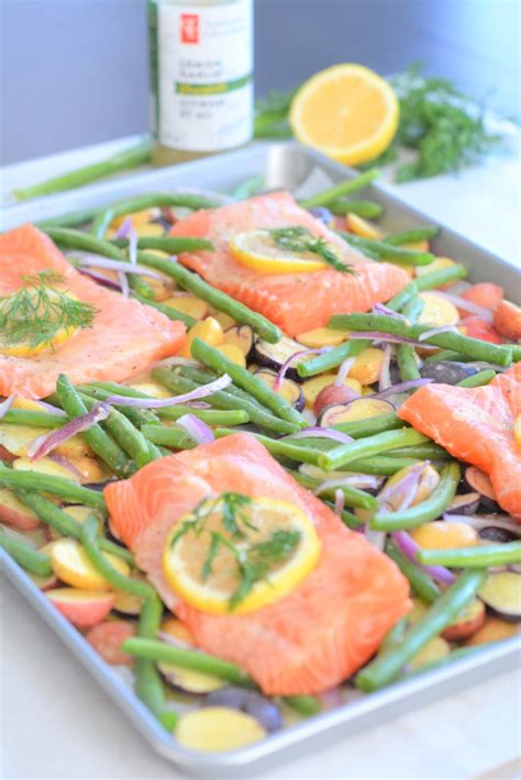 Sheet Pan Lemon Garlic Salmon And Veggie Recipe House Of Kerrs