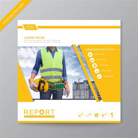 Premium Vector Construction Cover Brochure Template