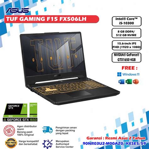 Jual Asus Tuf Gaming F15 Fx506lh I5 10300 8gb512ssdgtx1650 Shopee Indonesia