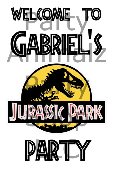 2ft X 3ft Custom Large Printable Welcome To Jurassic Park Etsy Jurassic Park Birthday