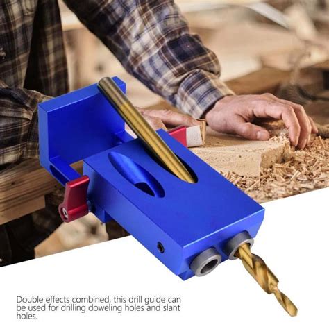 Buy Pocket Slant Hole Jig Step Drill Bit Set Dowel Hole Drilling Guide