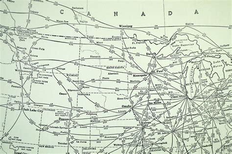 Railroad Line Map Railroad Map System United States Vintage - Etsy