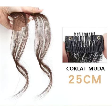 Jual Hairclip Poni 1pcs Clip Tipis 25cm Hairclip Jambang Tipis Natural