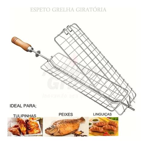 Churrasqueira Giratória Grelha 4 Espetos Inox Gira Grill R 560 em