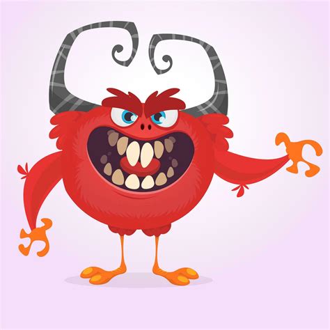 Cartoon red monster illustration. Vector 26386820 Vector Art at Vecteezy