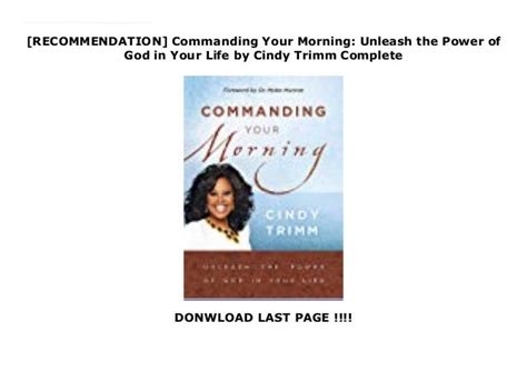 [RECOMMENDATION] Commanding Your Morning: Unleash the Power of God in ...