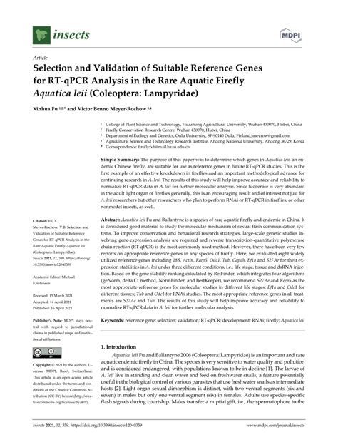 Pdf Selection And Validation Of Suitable Reference Genes For Rt Qpcr