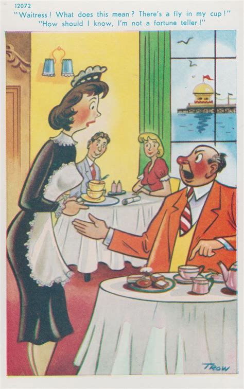 There S A Fly In My Soup Sexy French Maid Waitress Seaside Humour Comic