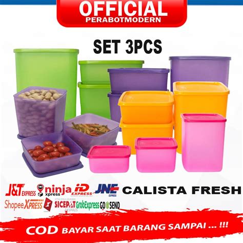 Jual Beli Satu Dapat 3Toples Calista Fresh Set Of 3pcs Toples Kue