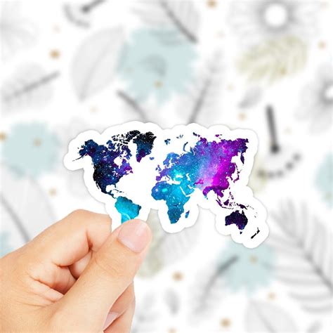 World Map Sticker - Etsy