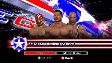 Wwe Smackdown Vs Raw 2007 Xbox360 Rey Mysterio Vs Kurt Angle Vs Randy