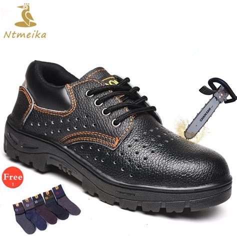 Plus Size 35 46 Men Safety Shoes Steel Toecap Steel Insole Pu Safety