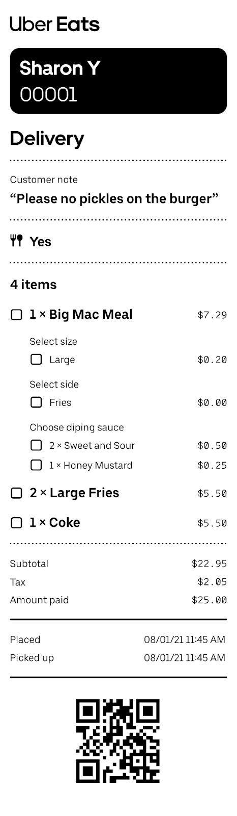 Adding QR Codes To Uber Eats Order Receipts Uber Blog