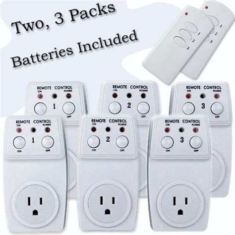 Electrical Outlet Switches: Wireless Remote Control Outlet Switch, Two 3 Packs (6 Outlets) for ...