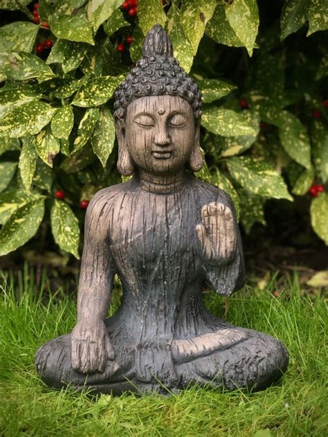 Boeddha Zittend 3 Ass Abhaya Mudra 50 Cm Hoog Fibreclay Cement