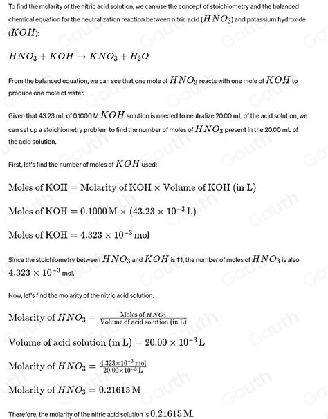 Solved Details My Notes What Is The Molarity Of A Nitric Acid