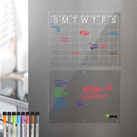 Printers Jack Magnetic Acrylic Calendar For Fridge 16 X 12 Inches 1