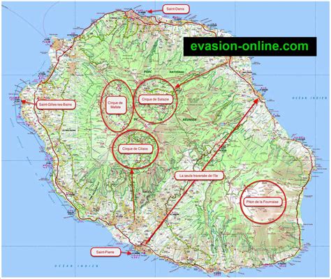 Carte De La R Union Vacances Guide Voyage