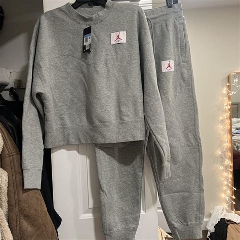 💜NWT medium women’s Jordan grey tracksuit... - Depop