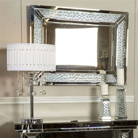 Floating Crystal Rectangle Wall Mirror Large Picture Perfect Home