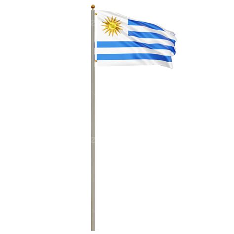 Bandera De Uruguay Con Asta Png Bandera Uruguaya Ondeando Bandera De