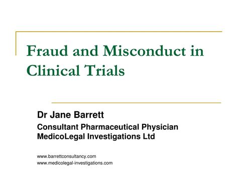 PPT Fraud And Misconduct In Clinical Trials PowerPoint Presentation