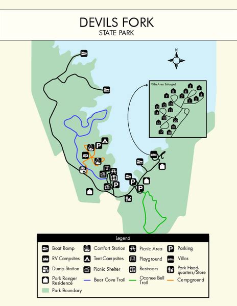 Devils Fork State Park Map - Devils Fork State Park South Carolina ...