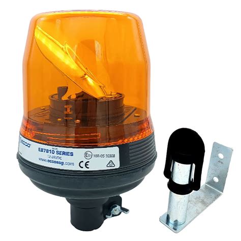 led beacon light rotating warning amber din pole mount ecco eba