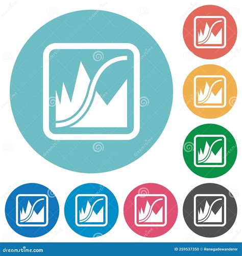 Adjust Image Curves Flat Round Icons Stock Illustration - Illustration