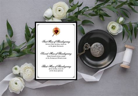 Sacred Heart Mass Of Thanksgiving Catholic Wedding Invitations Catholicprintpress