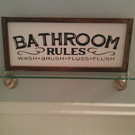 Bathroom Rules Sign Bathroom Sign Flush Sign Bathroom Decor Bathroom