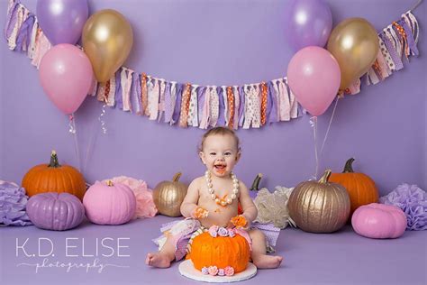 Pumpkin Themed Cake Smash - Pueblo - Colorado Springs Newborn Photographer