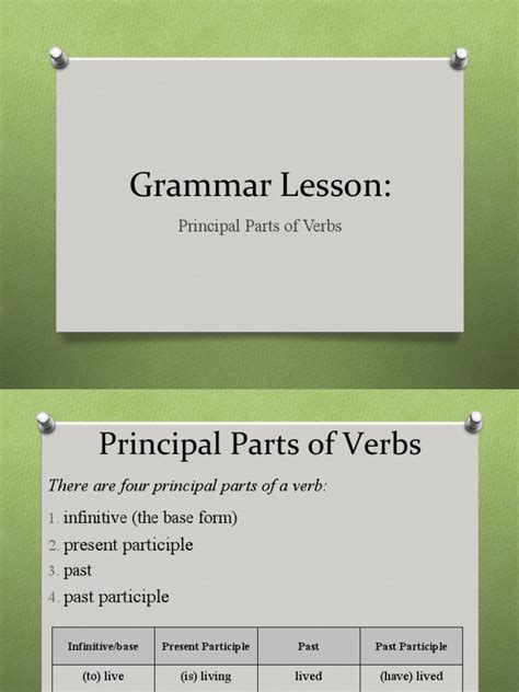 Unit 2 Lesson 3 Principal Parts Of Verbs 2 Pdf