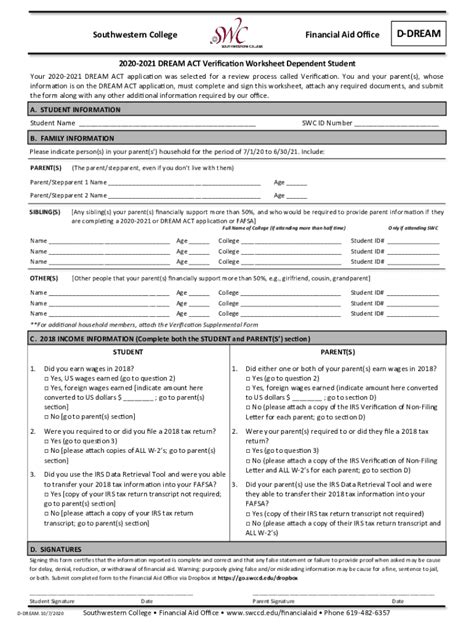 Fillable Online Sdmiramar Edusitesdefault20202021 Verification